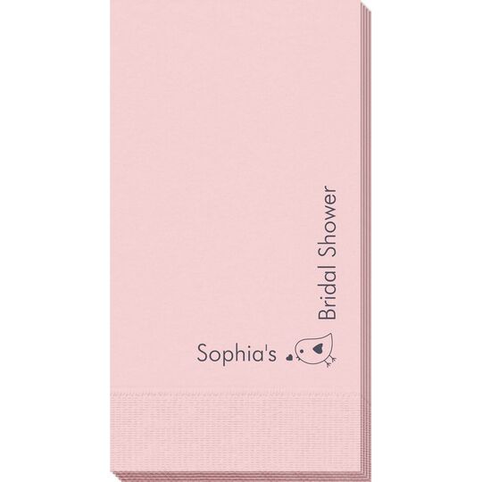 Corner Text with Baby Bird Design Guest Towels