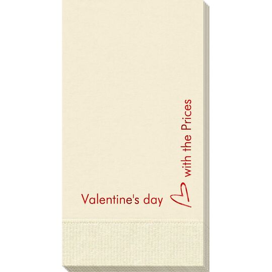 Corner Text with Mon Cherie Heart Design Guest Towels