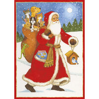 Santa with Bag of Animals Holiday Cards