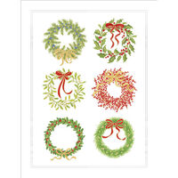Embossed Christmas Wreaths Holiday Cards