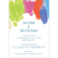 Colorful Brush Strokes Party Invitations