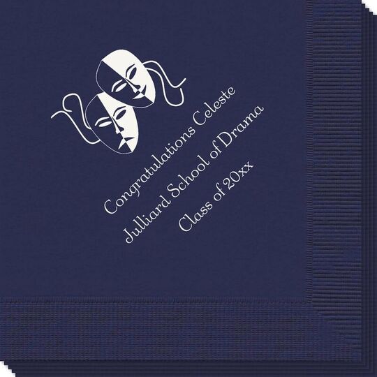 Tragedy and Comedy Masks Napkins