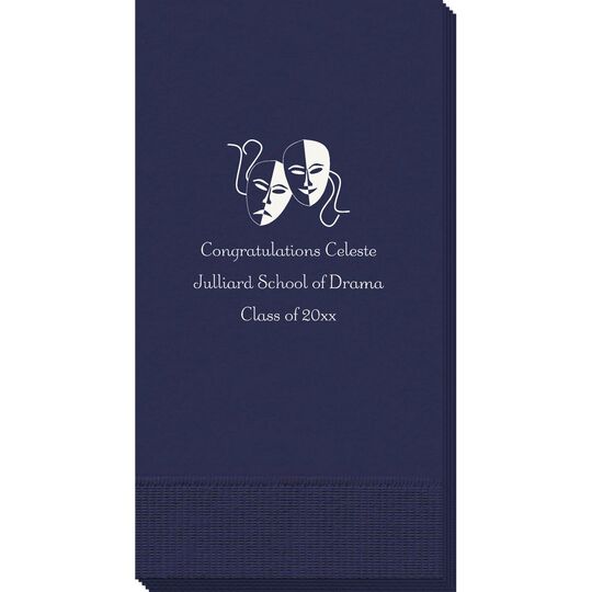 Tragedy and Comedy Masks Guest Towels