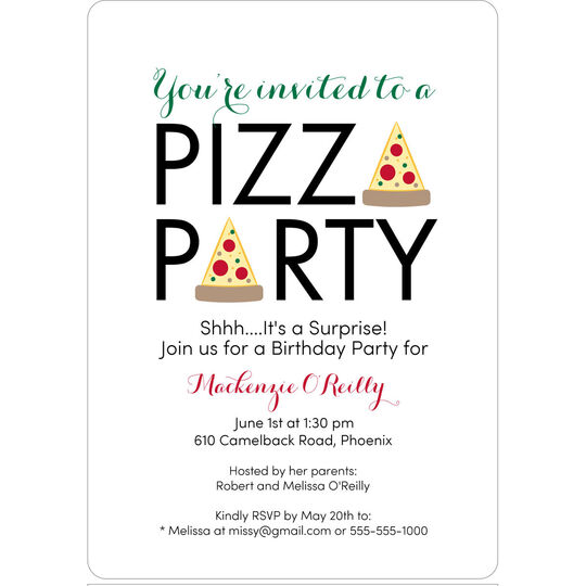 Pizza Party Invitations