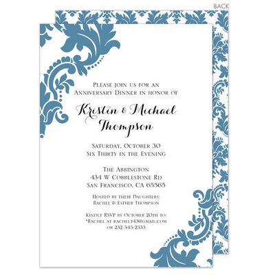 Personalized Wedgewood Damask Invitations