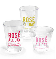 Personalized Clear Plastic Cups with Big Word Rosé All Day