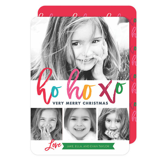 Ho Ho Xo Christmas Photo Cards