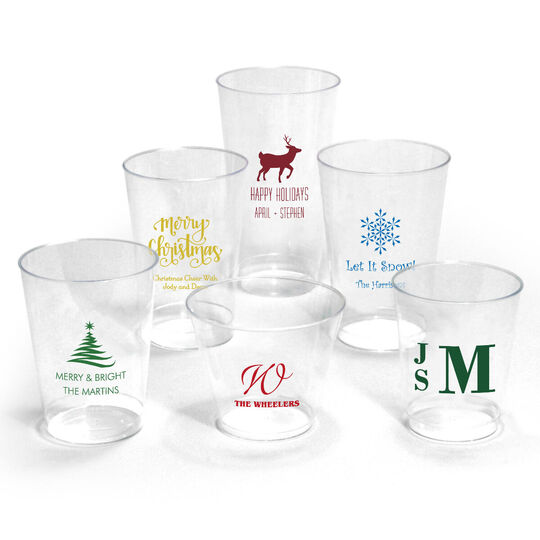 Luxe Plastic Cups - Clear Plastic and Gold - 12 oz