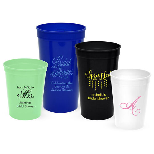 16oz Yellow Plastic Stadium Cups for Birthday Party, Baby Shower