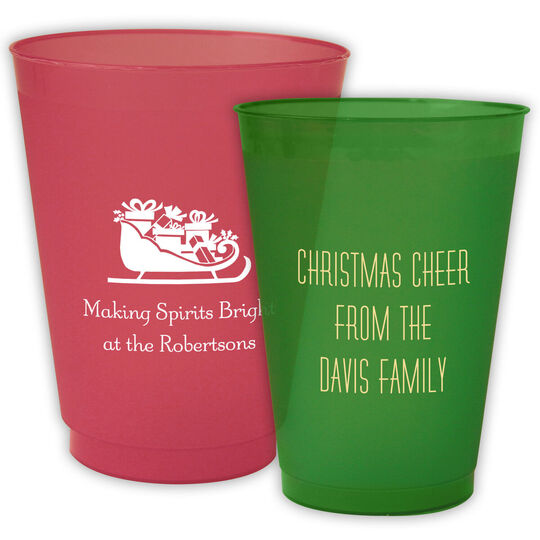 CHRISTMAS Shatterproof Frosted Cups 