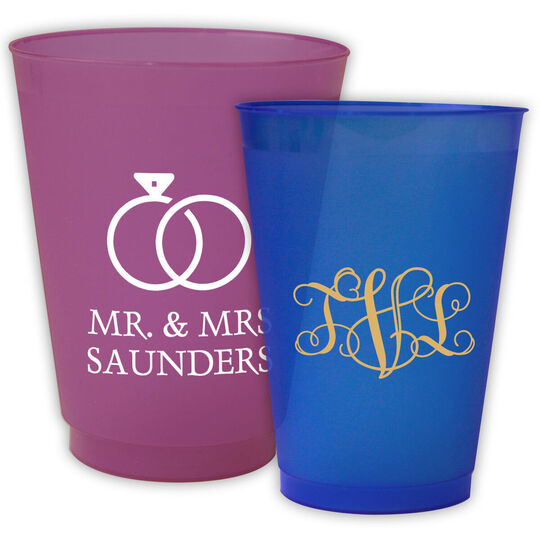 Design Your Own Wedding Colored Shatterproof Cups