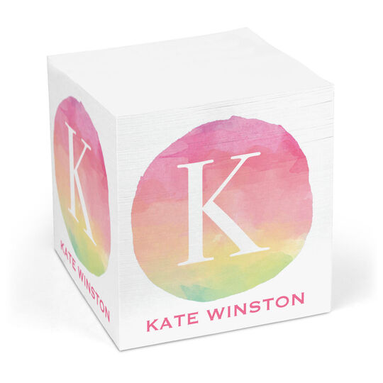 Rainbow Watercolor Sticky Memo Cube