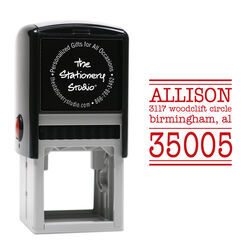  Custom Round Return Address Stamp, Self-Inking or Wood