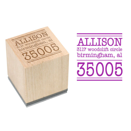 Big Zip Name Wood Block Rubber Stamp