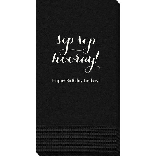 Elegant Sip Sip Hooray Guest Towels