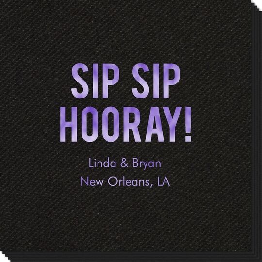 Bold Sip Sip Hooray Linen Like Napkins