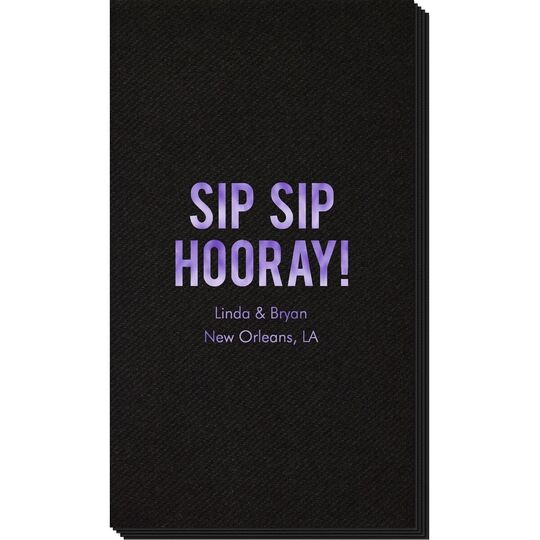 Bold Sip Sip Hooray Linen Like Guest Towels