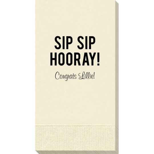 Bold Sip Sip Hooray Guest Towels