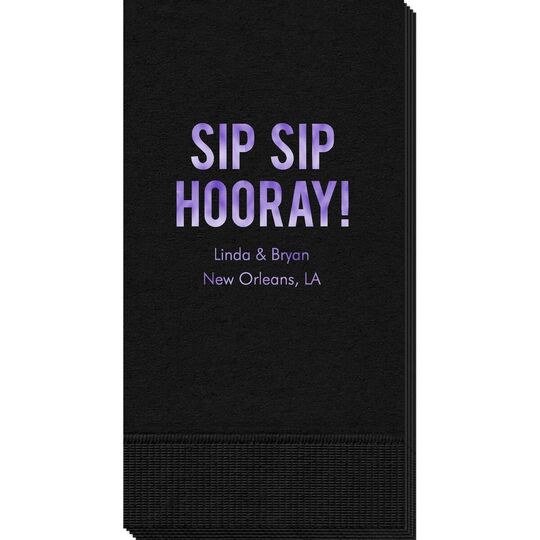 Bold Sip Sip Hooray Guest Towels