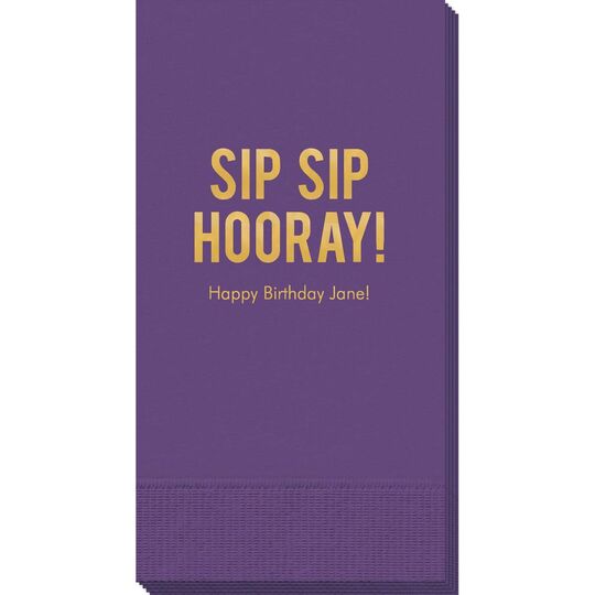 Bold Sip Sip Hooray Guest Towels