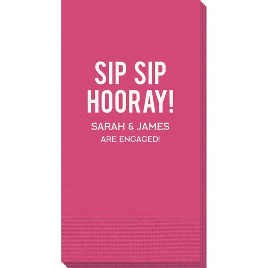 Bold Sip Sip Hooray Guest Towels