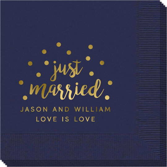 Confetti Dots Just Married Napkins