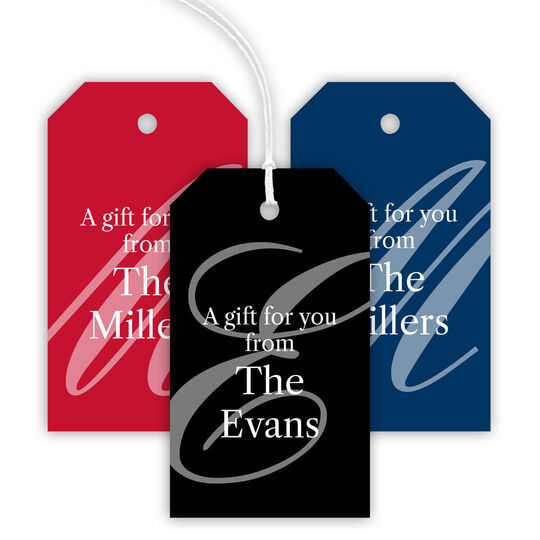 Script Initial Hanging Gift Tags