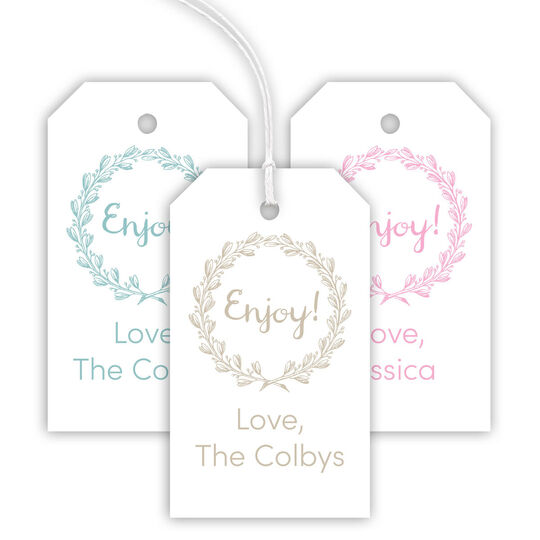 Enjoy Wreath Hanging Gift Tags