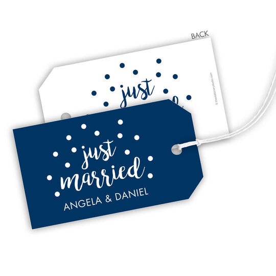 Just Married Confetti Hanging Gift Tags