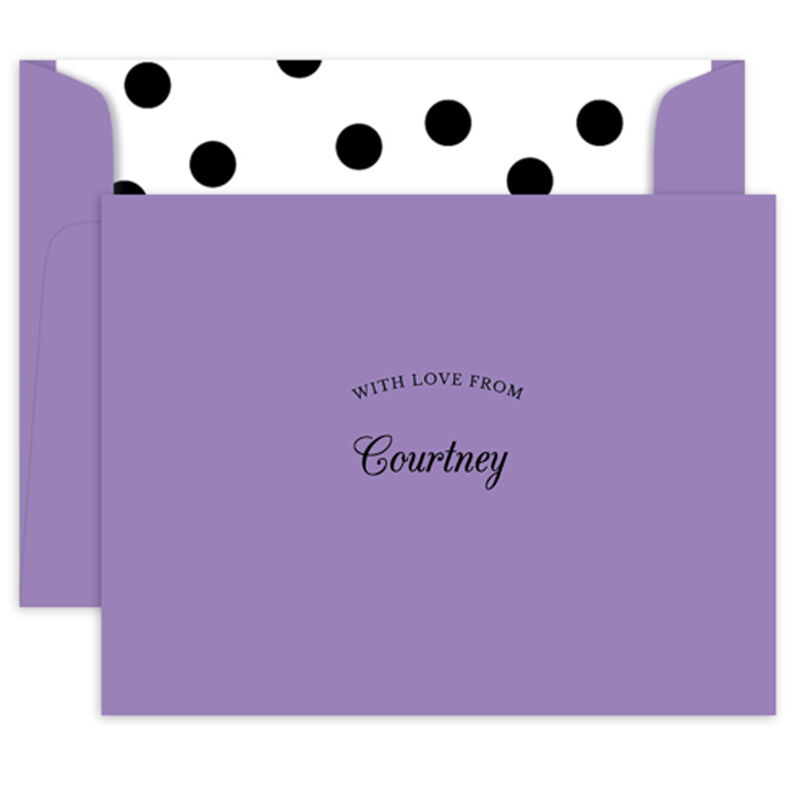 Personalized With Love From Folded Note Cards - Raised Ink