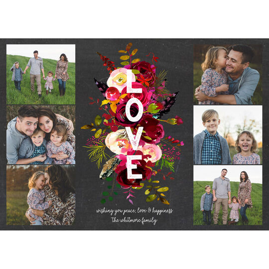 Boho Chalkboard Holiday Photo Cards