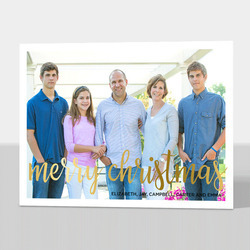 Merry Christmas Foil Flat Photo Cards