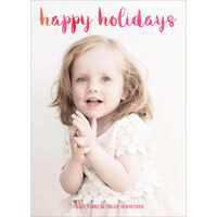 Vertical Pink Ombre Holiday Photo Cards