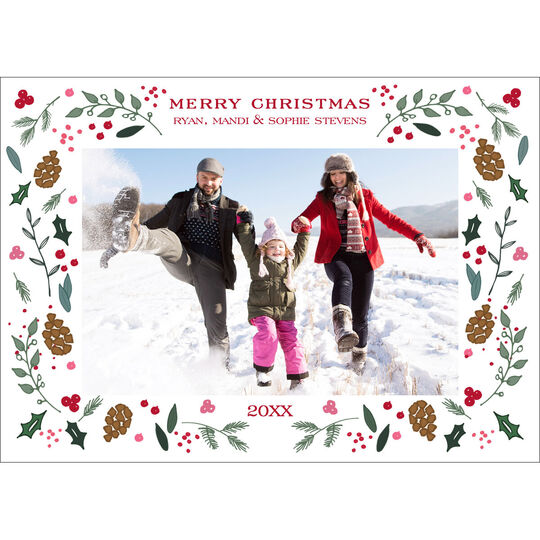 Winter Foliage Holiday Photo Cards