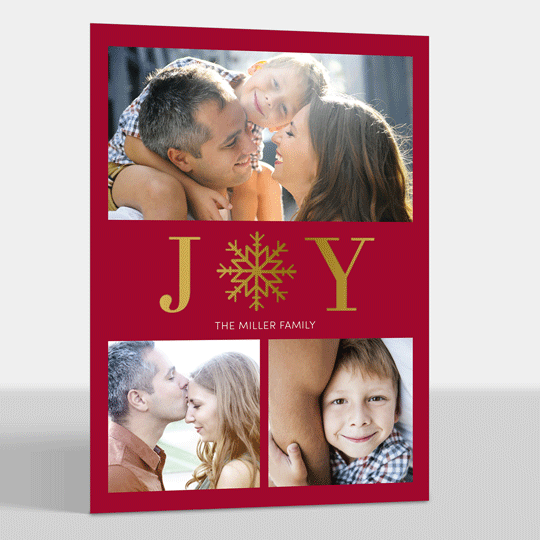 Joy Gold Foil Holiday Photo Cards