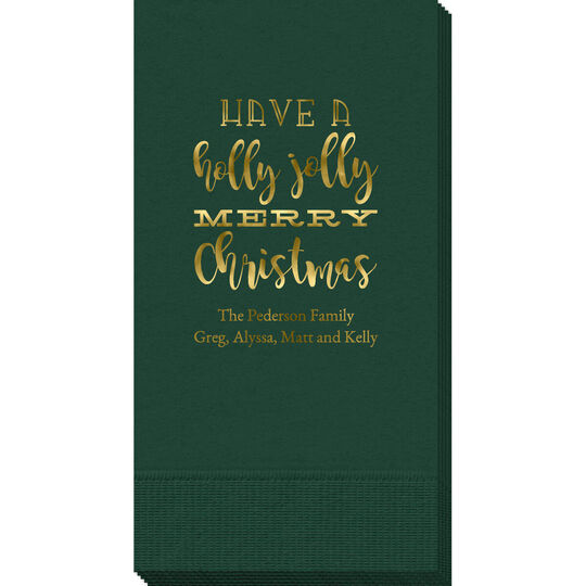 Holly Jolly Christmas Guest Towels