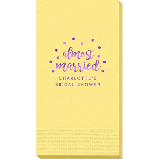 Confetti Dots Almost Married Guest Towels
