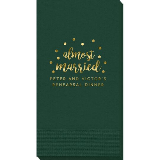 Confetti Dots Almost Married Guest Towels