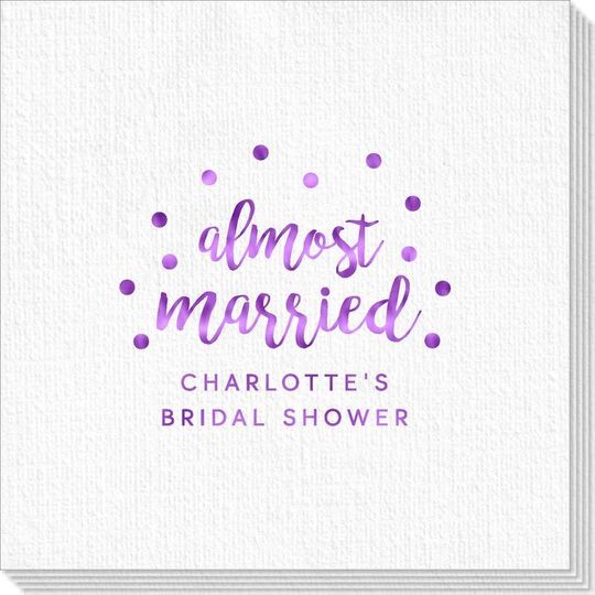 Confetti Dots Almost Married Deville Napkins