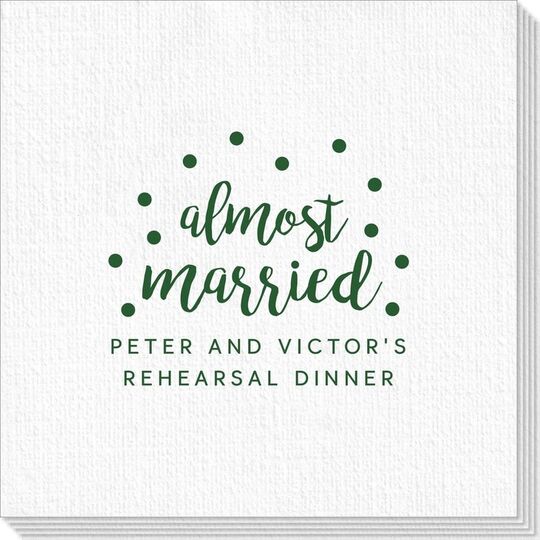 Confetti Dots Almost Married Deville Napkins