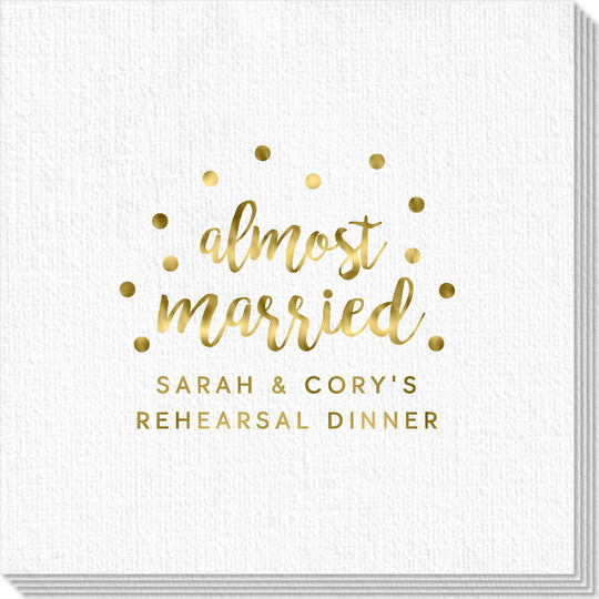 Confetti Dots Almost Married Deville Napkins