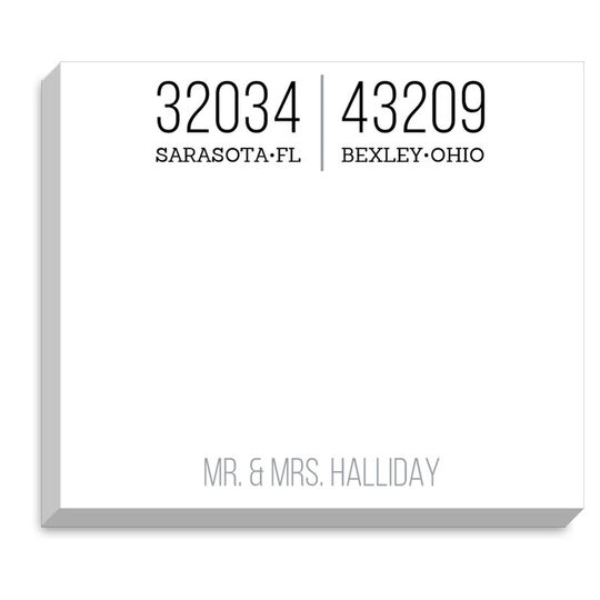 Snowbird Duo Zip Code Jumbo Notepads
