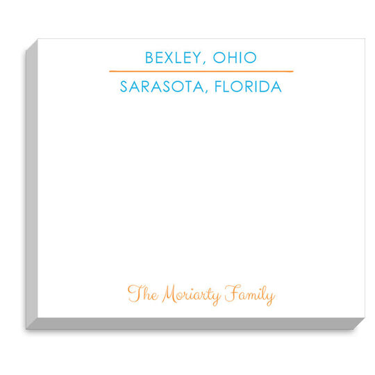 Moriarty Snowbird Duo Zip Code Jumbo Notepads