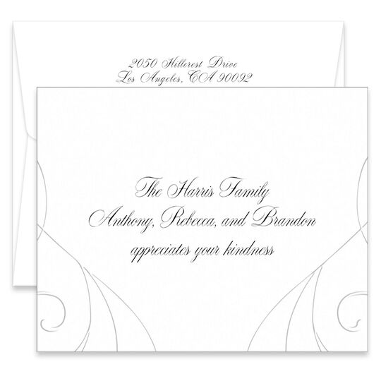 Art Deco Swirl Folded Note Cards - Raised Ink