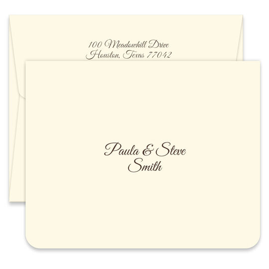 Aspen Elite Folded Note Cards - Raised Ink
