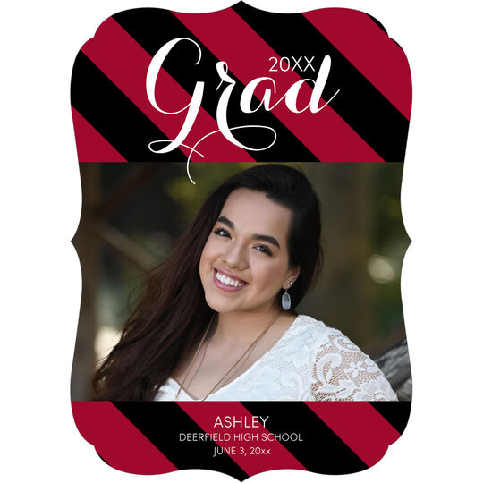 Stripes Grad Photo Announcements