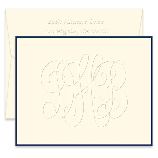 Henley Traditional Monogram Embossed Folded Note Cards