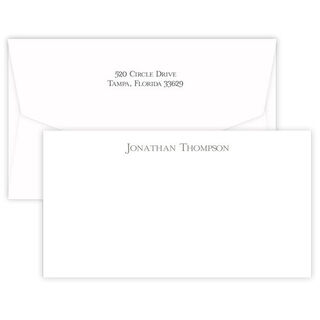 Triple Thick Classic Wide Flat Note Cards - Raised Ink