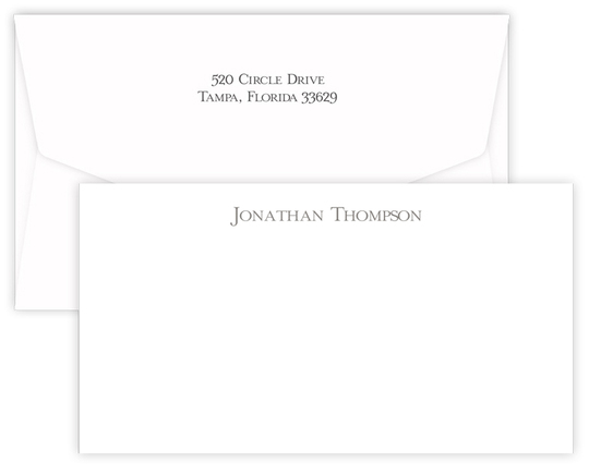 Triple Thick Classic Wide Flat Note Cards - Raised Ink