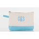 Personalized Baby Blue Trimmed Cosmetic Bag Image 1 of 2